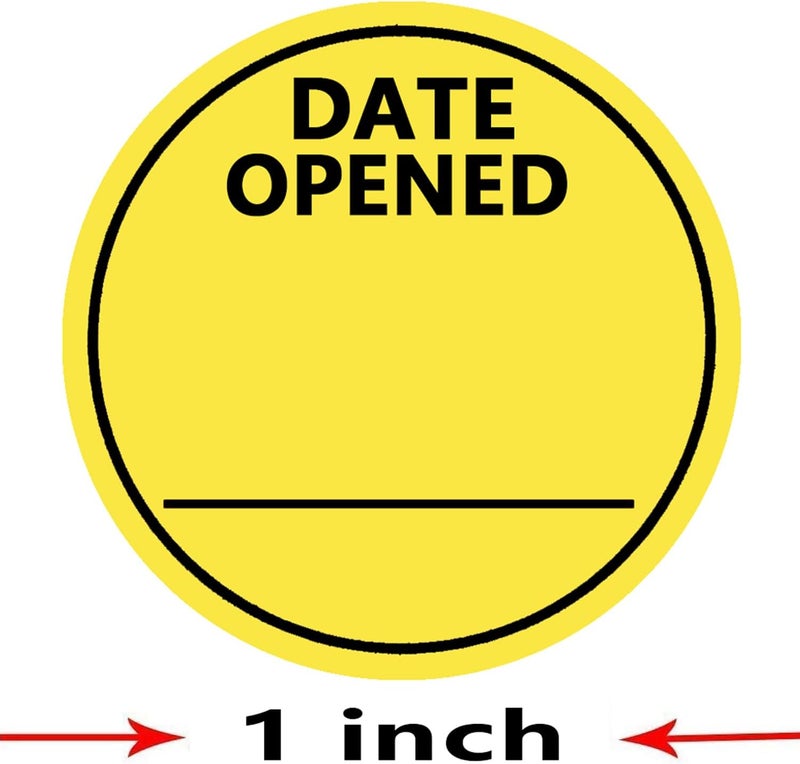 Morbanner Date Opened Stickers Labels, 1 Inch Fluorescent Yellow Medication Instruction Label 600 Pcs - Image 2